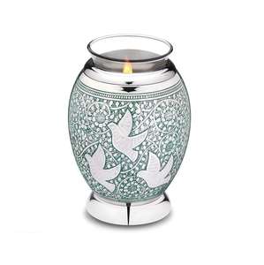 <b>Tealight</b> <b>Candle</b> Tulip Brass Keepsake Cremation Urn by love Urns - Product Image 6