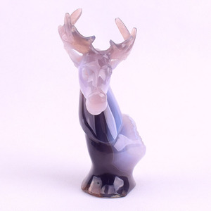 Estatua de Cabeza de <span class=keywords><strong>Ciervo</strong></span> Tallada a Mano en Cristal Natural, Geoda Semipreciosa, Regalo de Navidad - Product Image 3