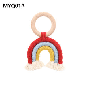 Crochet Arc-En-Ciel Bébé <span class=keywords><strong>Dentition</strong></span> Jouet Plage Bague En <span class=keywords><strong>Bois</strong></span> - Product Image 2