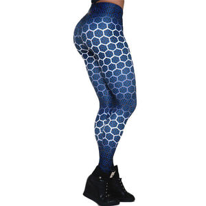 Leggings deportivos de cintura alta para mujer, mallas transpirables de poliéster con estampado, estilo informal sin costuras - Product Image 2