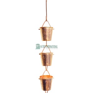 Cobre Natural terminado cobre lluvia longitud de cadena 3ft 6.5ft 8,5 ft venta al por mayor hecho a mano indio exportador - Product Image 3