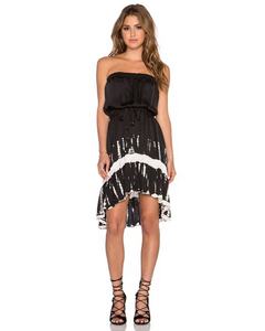 Été 2019 Holiday Boho Women's Wear Rayon Off Shoulder Tie Dye Short Tube Dress For Beach Fun and Summer Outing - Product Image 1