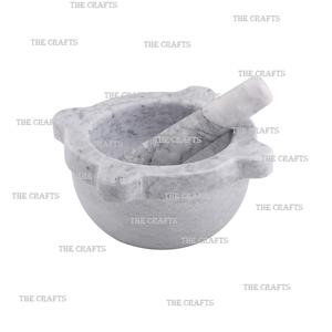 Mortero de mármol de forma redonda con MAJA para triturar y moler utensilios de cocina de la mejor calidad Morter y Maja - Product Image 2