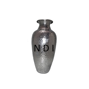 Decoración del banquete de boda en casa Acabado brillante Florero de metal decorativo Florero grande de metal de aluminio - Product Image 6