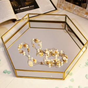Rectangular Glass Storage <b>Box</b> with Metal Frame for Jewelry Organizers - Product Image 5