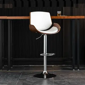 High Quality China Modern Bentwood Comfortable Swivel Metal Legs Bar Stool Chairs for Commercial Kitchen Apartment