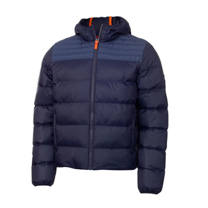 New 2026 <b>Men's</b> Navy Blue Hooded Down Puffer <b>Jacket</b> Windproof Casual <b>Winter</b> Coat Regular Fit Zipper Closure Solid Color - Product Image 1