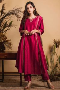 --LATEST--BEAUTIFUL--LONG--KURTA & STYLISH PANT--WITH ELEGANT EMBROIDERY WORK---FOR Party-wear-dress for Party/ Wedding =2021-- - Product Image 2