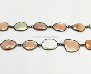 Chaîne de connexion de lunette plaquée oxydée Multi Moonstone - Product Image 2