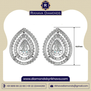 Pendientes de Oro Blanco de 10K para Mujer con Diamante Natural Puro de 2.64ct, Corte Brillante Redondo, Joyería Elegante con Diamantes - Product Image 3