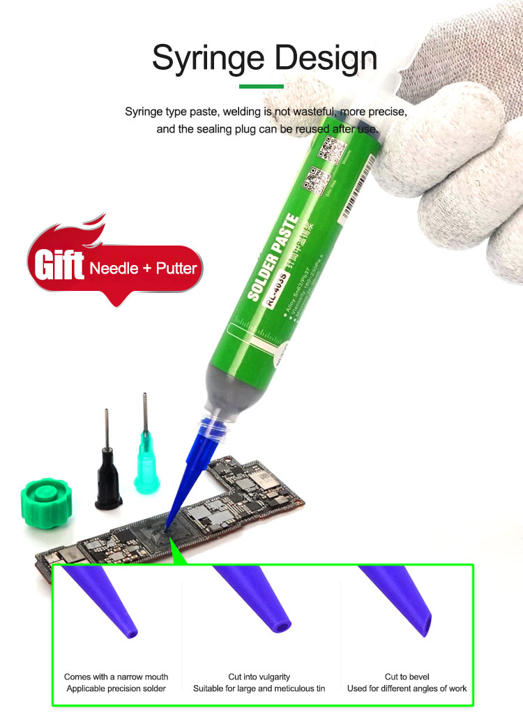 RELIFE RL-403S 183 solder paste (10CC,Matching needle + putter )