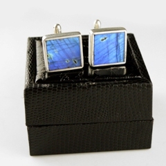 Natural Labradorite Square Cufflinks <b>Silver</b> Plated Gemstone Shirt Accessories Wedding Formal Bulk Wholesale Supplier Gift Item - Product Image 3