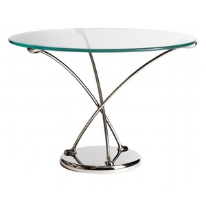 Table centrale multifonctionnelle de concepteur de table centrale de canapé de conception faite à la main avec le dessus en verre arrondi - Product Image 1
