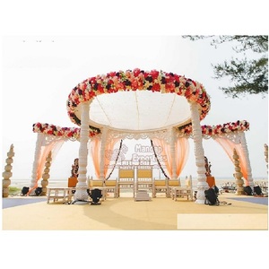 Traditional Hindu Wedding Mandap <b>Decoration</b> Outdoor Trendy Wooden Mandap <b>Decoration</b> Setup Classy Indian Wedding Wooden Mandap UK - Product Image 1