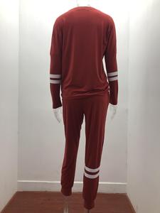 Nouvel ensemble de survêtement pour femme en molleton de coton personnalisé, noir réfléchissant avec rayures - Product Image 4