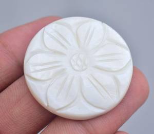 แม่ของมุกแกะสลัก Cabochon แม่ของมุกแกะสลักพลอยไม้ถูพื้นหินขัดเปลือกอัญมณีหลวม Cabochon - Product Image 1