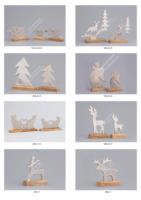 Base en bois pour la maison décoration de Pâques et de Noël Sculpture cerf bois Figure objet Sculpture utilisation pour bureau tissu bonhomme de neige