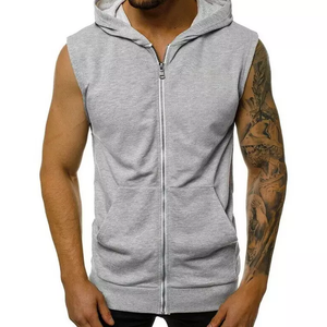 <b>Sleeveless</b> <b>Hoodie</b> <b>Mens</b> <b>Sleeveless</b> <b>Hoodie</b> OEM Wholesale Custom <b>Men</b> Plain Fitness - Product Image 1