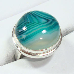 Calcedonia colorida Plata de Ley 925 hecha a mano Ajuste simple anillo de una piedra eternidad vermeil precio al por mayor anillos - Product Image 3