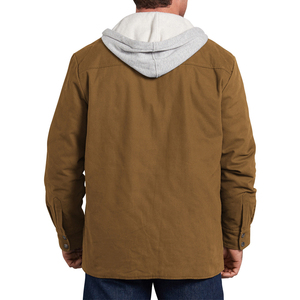 Wholesale Winter Men's Full Sleeve Hooded Breathable <b>Jacket</b> with Pockets 100% Cotton Custom Logo Printing - Product Image 2