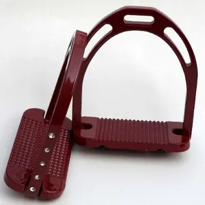 Estribos de caballo de acero inoxidable, revestimiento de Color negro con estribos de aluminio, acabado de fijación de cristal, equipo de caballo, estribo de caballo Jin - Product Image 1