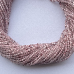 Cuentas de Cuarzo Microfresa Natural de 2mm y 3mm, Facetadas, Color Rosa, Grado AAA, Semipreciosas, Proveedor al por Mayor en Línea - Product Image 5