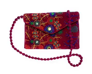 Geborduurde (Hand Gemaakt) Multi-color Fluwelen Envelop Clutch/Sling Bag Voor Meisjes Vrouwen Mode Tassen