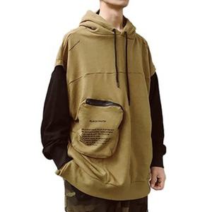 เสื้อฮู้ดผู้ชายทรงโอเวอร์ไซส์ ผ้าฝ้ายแท้ 100% สีพื้น แบบเรียบง่าย แขนยาว สไตล์ใหม่ 2023  ผ้าฟลีซ  สามารถเลือกสีได้ตามต้องการ - Product Image 1