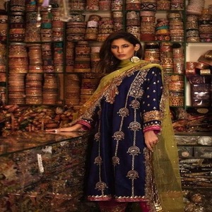 Ropa de fiesta de nuevo diseño paquistaní, moderna, impresionante calidad, Original, hermoso color, shalwar, kameez, kurta, largo, 2021-2022 - Product Image 3
