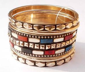 Rawat artisanat os incrusté en laiton bracelets fantaisie De Mode fait à la main en Inde Bijoux BR-2497 - Product Image 3