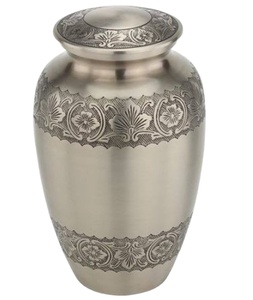 Urnas de cremación clásicas de Metal, cenizas humanos de níquel grabadas para Funeral, recuerdo conmemorativo de tamaño personalizado - Product Image 1