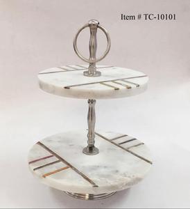 จานหินหินอ่อนและอลูมิเนียม2ชั้นทันสมัยอุปกรณ์ในครัวอุปกรณ์ทำเค้กตกแต่งเค้ก - Product Image 2