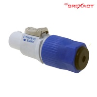 Connecteur d'alimentation 2+1 broches femelle à montage sur châssis, 20A AC240V, sortie audio/vidéo, coque gris cendré, finition des broches plaquées argent