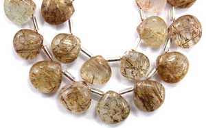 Cuentas de Briolette para manubrio, GEMA de cobre Natural, en forma de corazón, suave, calidad increíble, 1 hilo, 21 piezas - Product Image 3