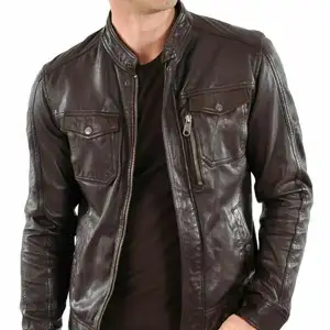 Motorcycle Men Leather Jacket Black Slim Fit Bomber Jacket Winter Genuine Leather Summer Casual