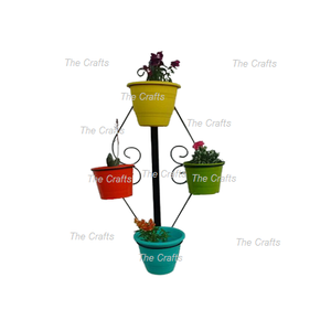 Support mural en fer pour pots de plantes avec support exclusif pour pots de plantes de qualité pour une utilisation intérieure et extérieure - Product Image 1