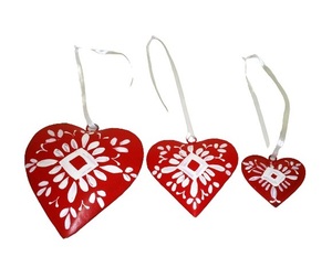 CORAZÓN DE HIERRO DE METAL CON DISEÑO DE COPO DE NIEVE DECORACIÓN DE NAVIDAD ORNAMENTO COLGANTE CORAZÓN DE ALTA CALIDAD - Product Image 1