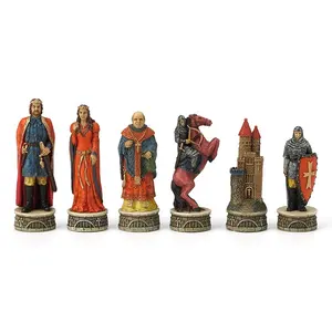 VERONESE DESIGN - 3" CHESS SET- SHERIFF OF NOTTINGHAM VC ROBINHOOD - COLOR PAINTED FINISHING -OEM AVAILABLE