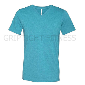 Bella Canvas Tri-blend Camiseta de manga corta (3413C) Teal Triblend Softstyle Tee Camisetas con cuello en V - Product Image 1