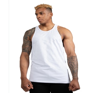 Camiseta sin mangas atlética con estampado de logotipo personalizado para hombre, chaleco transpirable para entrenamiento y gimnasio con estilo informal - Product Image 1