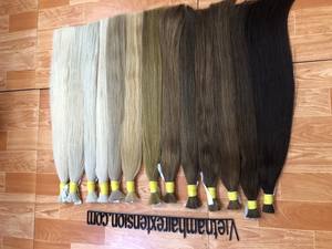 Extensions de cheveux humains vierges Remy de haute qualité, lisses, double épaisseur, avec boucles françaises - Product Image 2