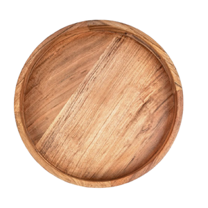 Bandeja Redonda de Madera KAMRAN de 12 Pulgadas con Asas, Ligera y Multifuncional, Diseño Moderno para Mesa de Centro y Decoración del Hogar - Product Image 4