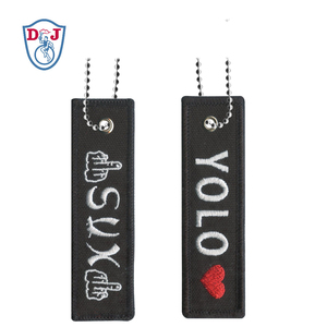 RPET 600D Oxford tela reciclada Eco bordado parches etiqueta llaveros - Product Image 2