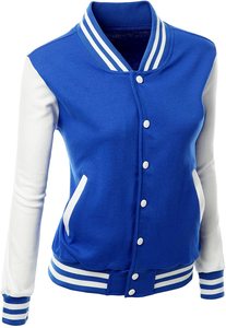 Chaqueta universitaria de algodón personalizada para mujer, corte ajustado, ligera pero duradera, suave y a precios bajos con diseño/logotipos personalizados. - Product Image 3