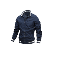 Blouson Bomber Homme Automne Hiver, Design Brodé Patchwork, Grande Taille, Longue Fermeture Éclair