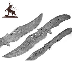 Damasco hoja en blanco hecho a mano espiga completa al por mayor hoja fija caza camping cuchillo decorativo multiusos - Product Image 2