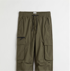 Pantalon Cargo en cuir véritable de vache, pour hommes, sous-vêtement Cargo à panneaux matelassés, Streetwear, décontracté, de survêtement empilés - Product Image 1