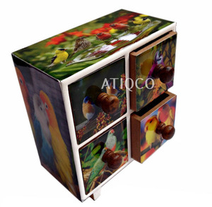 Muebles Mini gabinete Sala de estar Recuperado Madera Rústica Talla Madera Clásico Vintage Chino | Estante de pecho de madera - Product Image 3