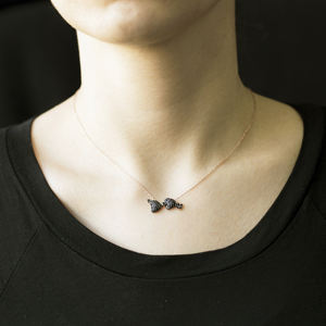 Corazón con flecha diseño negro circón piedra encanto collar turco hecho a mano venta al por mayor 925 plata esterlina - Product Image 4