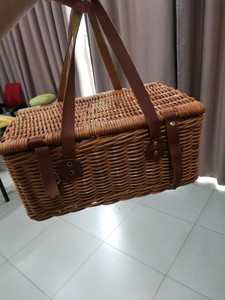 ตะกร้าหวายปิกนิกพร้อมสายหนังและหูหิ้ว - Product Image 4